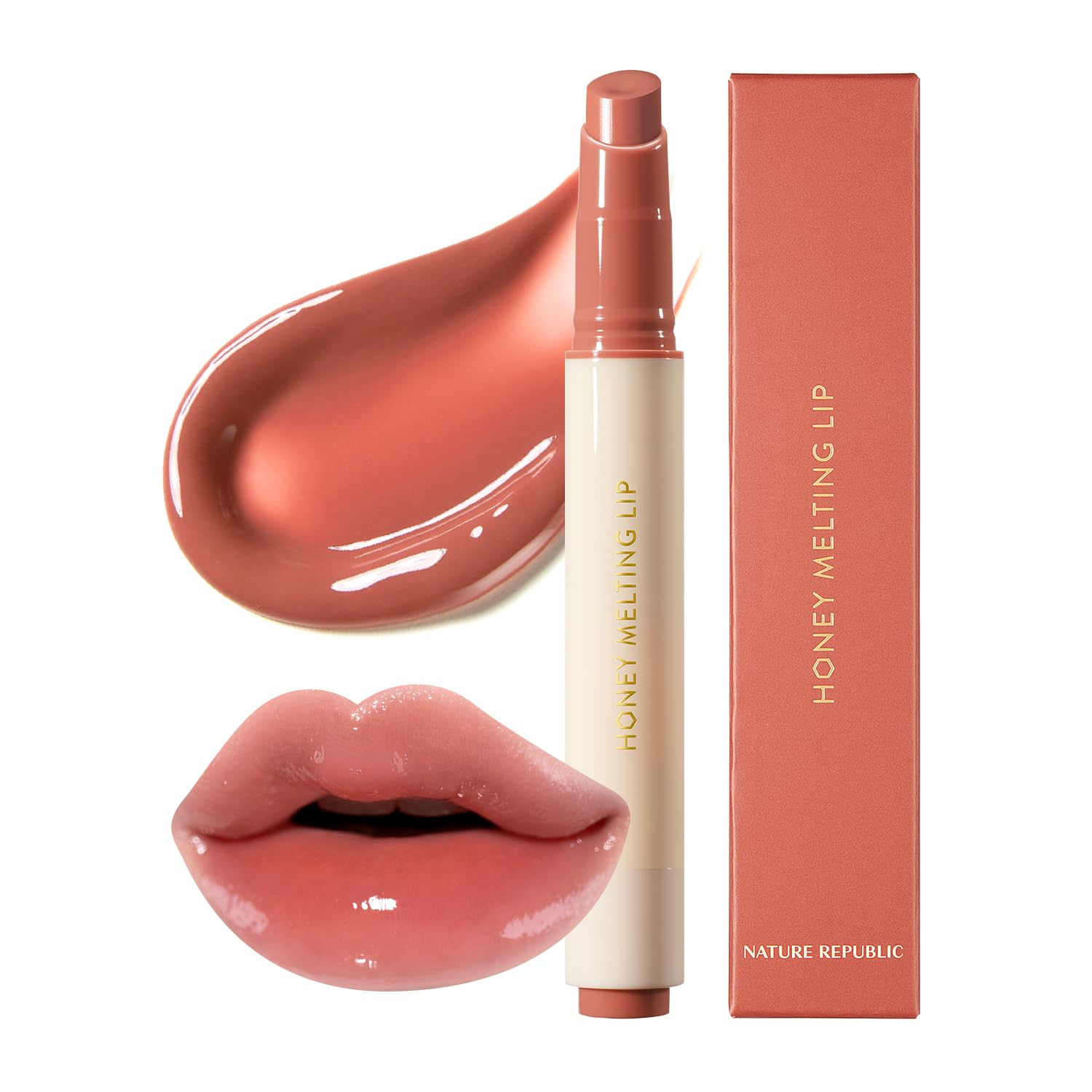 Nature Republic Honey Melting Lip (06 Coconut) Soft Lip Stick, Korean Lip, Lip Gloss, Glow Lip, Glossy, Lip Balm, Lip Crayon, Jelly Gloss, Lip Pen, Tint, Valentines Day Gifts, Korean Make Up