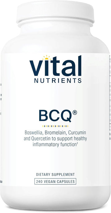 Vital Nutrients Bcq | Vegan Boswellia, Bromelain, Curcumin & Quercetin Supplement | Joint Support Supplement | Supports Sinus & Digestive Health | Gluten, Dairy, Soy Free | 240 Capsules