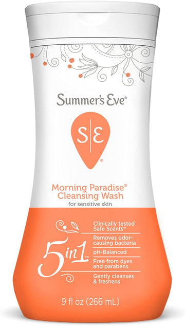 Summer's Eve Cleansing Wash | Morning Paradise | 9 Ounce | Pack of 1 | pH-Balanced, Dermatologist & Gynecologist Tested