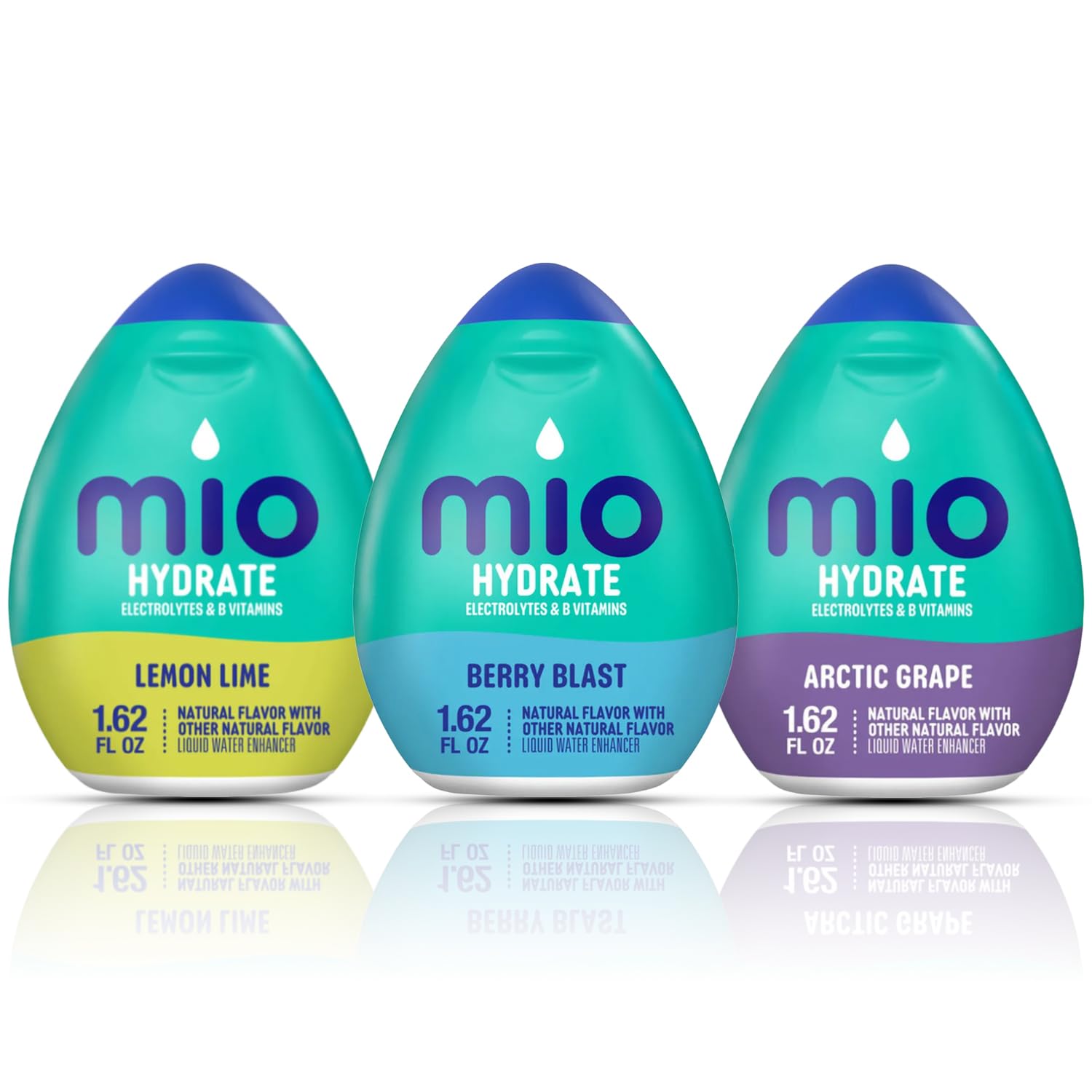 Mio Water Enhancer | Sugar Free Liquid Flavoring, 1.62 Fl. Oz (Pack Of 3) | Choose Variety Pack From Exotic Flavors, Caffeine, Electrolytes, Or Vitamins | Ships In Aromatik™ Damage-Proof Box (3 Pack, Hydrate (With Electrolytes & Vitamins))