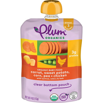 Plum Organics Baby Food With Quinoa And Leek , 4 Oz Pouch Packaging May Vary