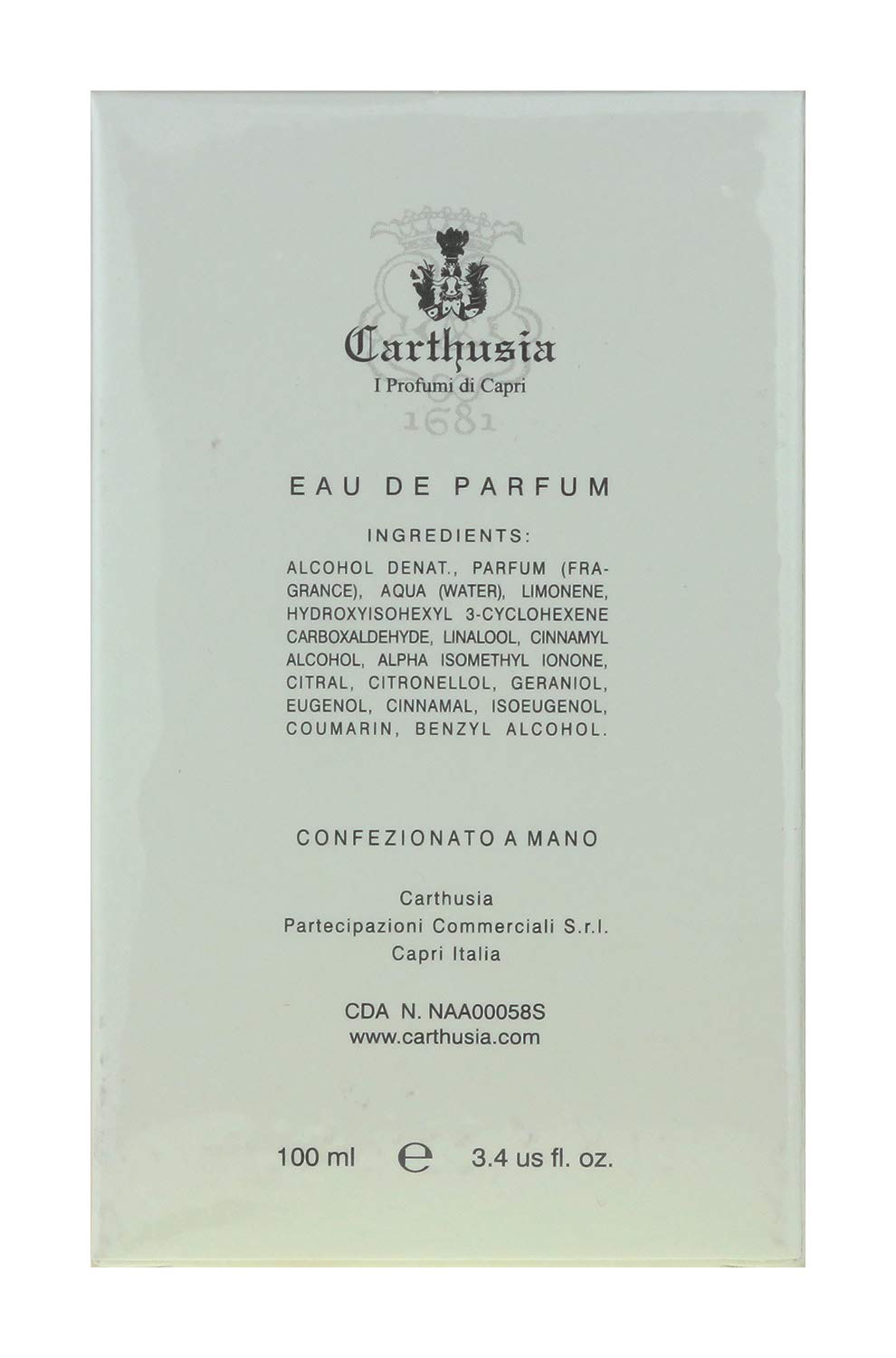 Carthusia Corallium Eau De Parfum, 3.4 Oz/ 100 Ml : Beauty & Personal Care