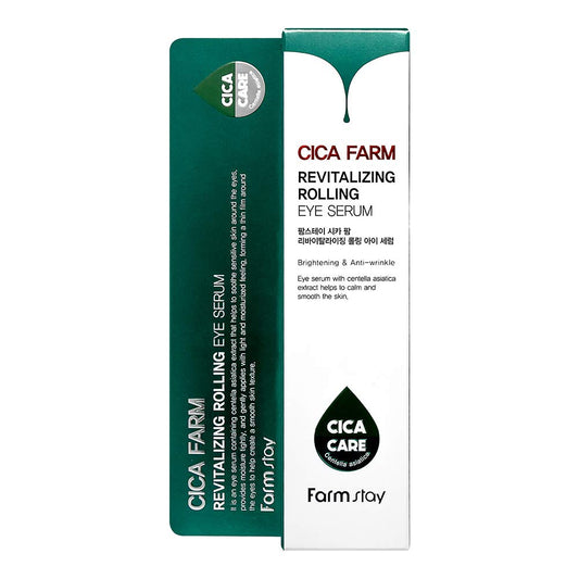 Farmstay Cica Farm Revitalizing Rolling Eye Serum - Soothing Eye Serum, Brightening And Wrinkle Improvement, 0.84 Fl. Oz / 25Ml