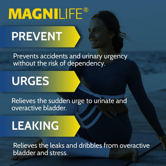 Magnilife Bladder Relief, Fast Acting Relief For Overactive Bladder, Helps Reduce Urination Frequency & Leak Prevention From Coughing, Sneezing & Laughing - 125 Tablets