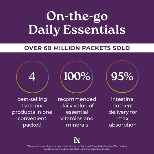 Isotonix Daily Essentials Multivitamin Packets With Opc-3, Multivitamin, B-Complex & Calcium Plus – Gluten-Free, Non-Gmo, Fast Absorption Vitamins For Energy, Immunity, And Bone Health