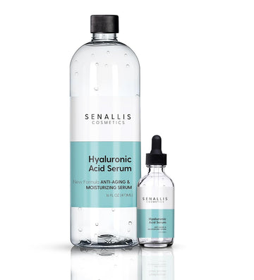 Hyaluronic Acid Serum 8 Fl Oz And 2 Fl Oz, Made From Pure Hyaluronic Acid, Anti Aging/Wrinkle, Ultra-Hydrating Moisturizer That Reduces Dry Skin Manufactured In Usa