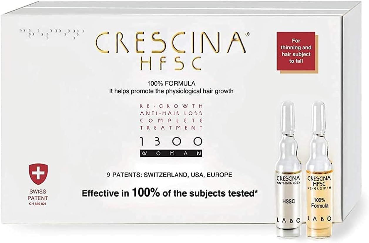 Complete Treatment For Hair Loss And Growth Control Crescina Hfsc 1300 Woman, 10 + 10 Ampoules, Labo