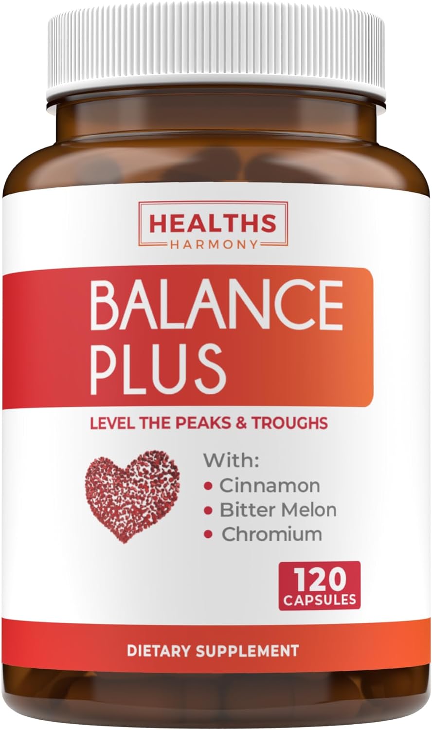 Balance Plus (120 Capsules) Avoid The Daily Peaks And Troughs of Energy, Mood, Focus, Metabolism, & Weight - Natural Herb Support Supplement with Cinnamon, Bitter Melon, Guggul, Banaba (No Tablets)