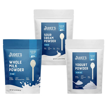 Judee'S Small Dairy Bundle: Whole Milk Powder (11 Oz), Sour Cream Powder (11.25 Oz), Yogurt Powder (11.25 Oz)