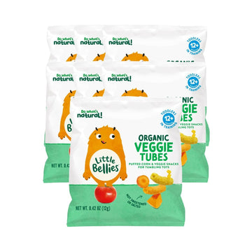 Little Bellies Organic Veggie Tubes Toddler Snack (Pack Of 7 X 0.42 Oz Individual Packs)