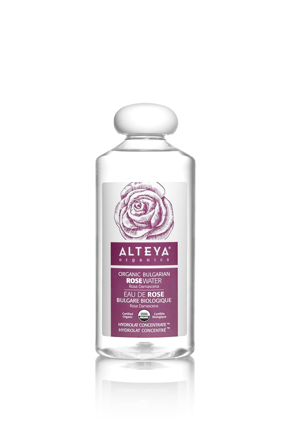 Alteya Organics Rose Water Usda Certified Organic Facial Toner, 17 Fl Oz/500Ml Pure Bulgarian Rosa Damascena Flower Water, Award-Winning Moisturizer Bpa-Free Bottle With Reducer