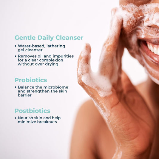 Vitamedica Clear Skin Probiotic Cleanser | Water-Based Gel Face Wash | Hyaluronic Acid & Niacinamide