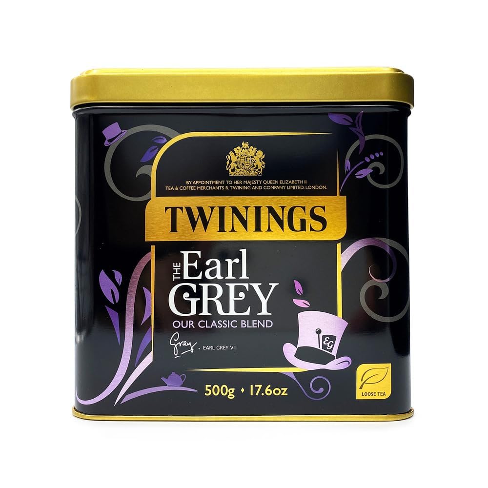 Twinings Earl Grey Loose Leaf Black Tea, 17.64 Ounce (500G) Tin, Caffeinated, Enjoy Hot Or Iced