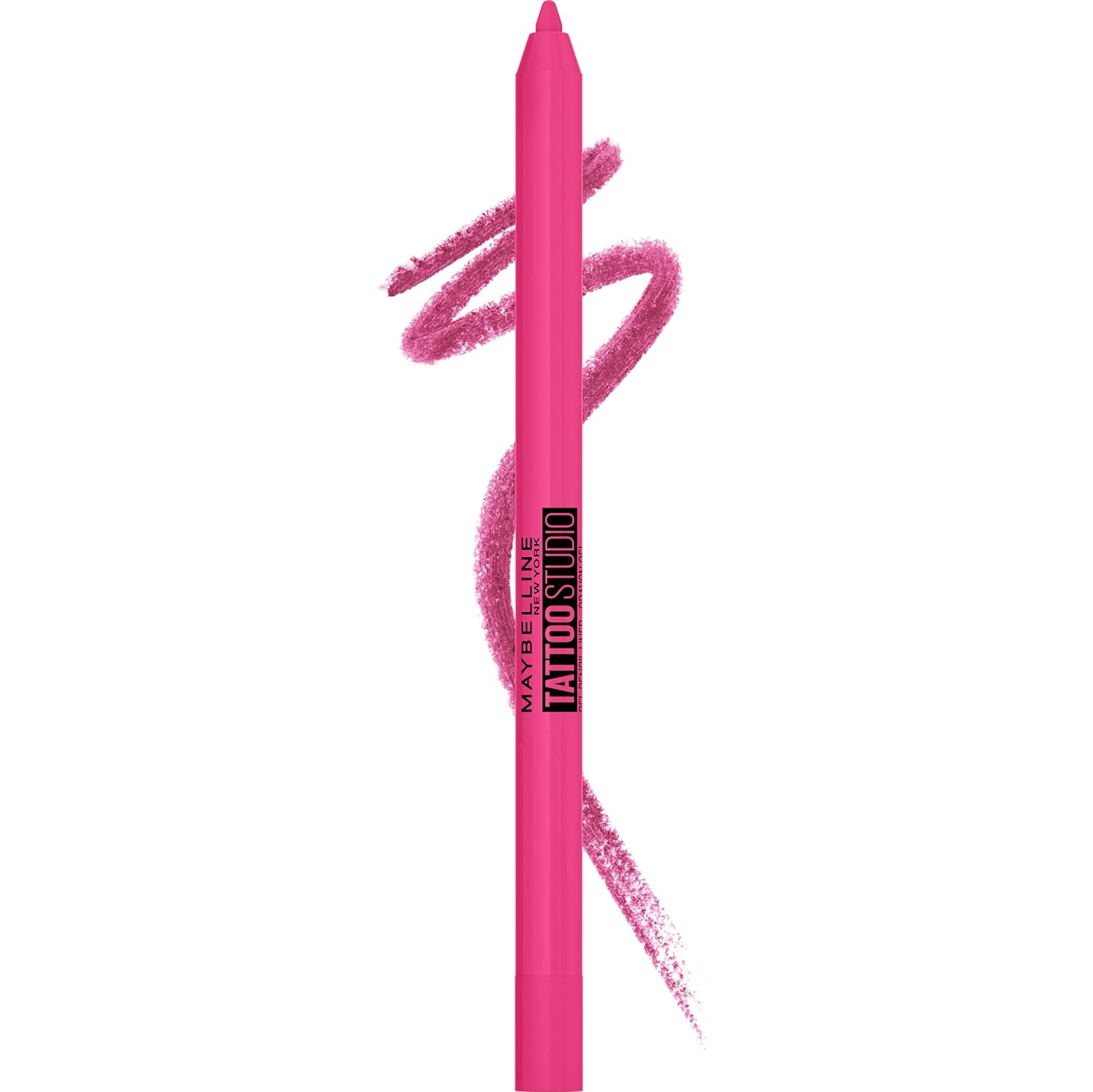 Maybelline New York Tattoo Studio Long-Lasting Sharpenable Eyeliner Pencil, Glide On Smooth Gel Pigments With 36 Hour Wear, Waterproof Ultra Pink 0.04 Oz