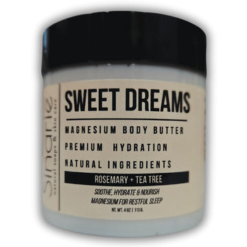 Sweet Dreams Magnesium Emulsified Body Butter, 4 Oz., 1 Count | Mango Butter | Premium Magnesium Oil | Natural Ingredients | Magnesium Lotion | Rosemary + Tea Tree Essential Oil