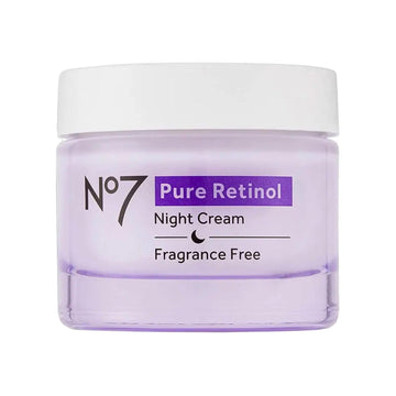 No7 Pure Retinol Night Cream - Collagen-Boosting Retinol Cream That Visibly Smoothes, Plumps & Firms Complexion - Dermatologist Approved & Fragrance-Free (1.69 Fl Oz)