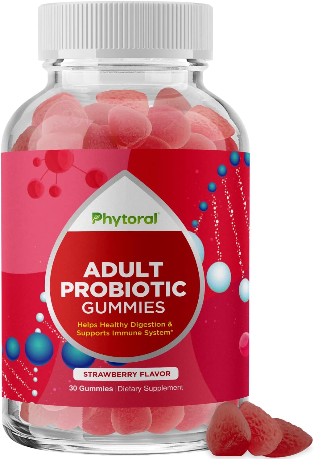 Healthy Gut Probiotic Gummies for Adults - Organic Probiotics for Gut Health Upset Stomach Relief and Immune Support - Digestive Health Chewable Probiotic Gummies for Women and Men - 5 Billion CFU