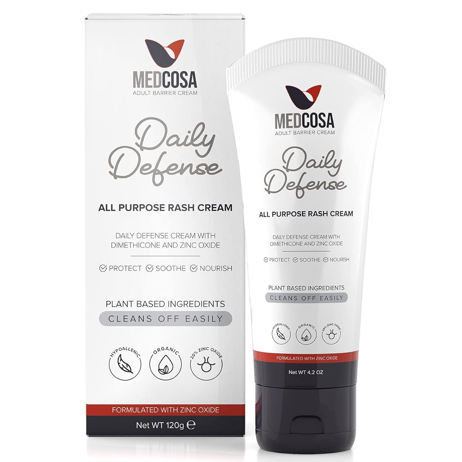 Medcosa Adult Care Cream | Age With Grace | Heat Rash & Elderly Diaper Treatment w/Zinc Oxide | Daily Defense Skin Protectant | Suitable for Incontinence, Sweat Rash & Disability (1 Pack)