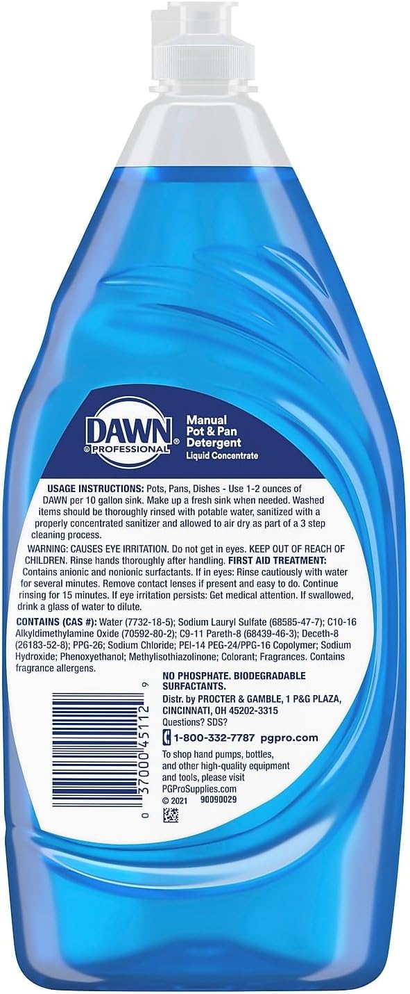 Dawn 45112EA Manual Pot & Pan Dish Detergent, 38 oz Bottle : Health & Household