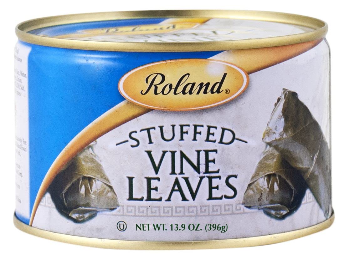 Roland Foods Canned Dolmas, Stuffed Vine Leaves With Rice And Spices, 14 Ounce Can, Pack Of 6