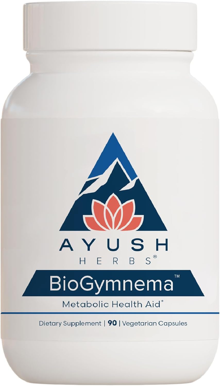 Ayush Herbs Biogymnema, All-Natural Ayurvedic Herbal Supplement with Gymnema, Bitter Melon and Chromium, Supports Healthy Metabolism, 90 Vegetarian Capsules