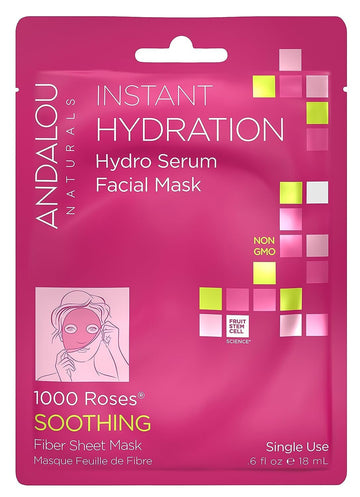 Andalou Naturals Instant Hydration Hydro Serum Facial Mask, 0.6 Fluid Ounce