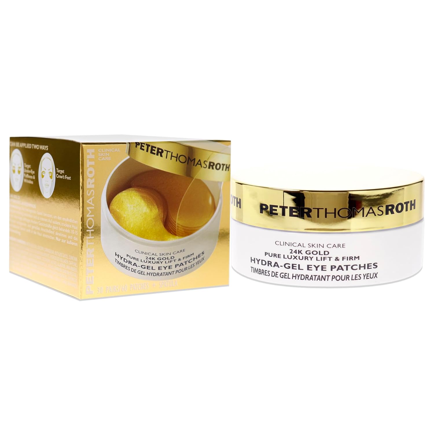 Peter Thomas Roth | 24K Gold Pure Luxury Lift & Firm Hydra-Gel Eye Patches | Anti-Aging Under-Eye Patches, Help Lift and Firm the Look of the Eye Area : Beauty & Personal Care