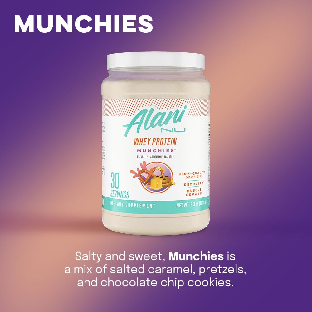 Alani Nu Whey Protein Powder Munchies | 23g Protein with Low Sugar & D