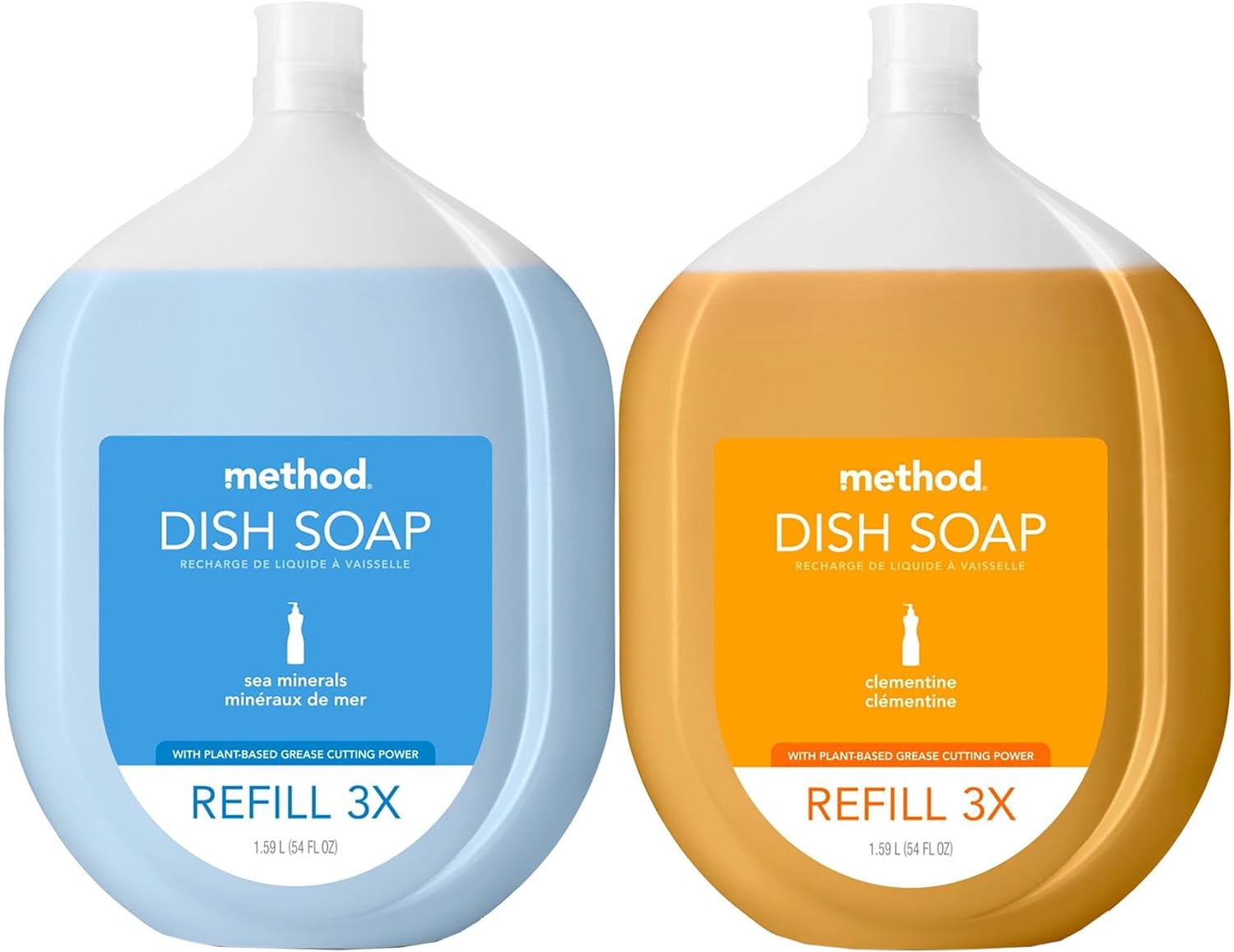 Method Dish Refill Variety Pack, Sea Minerals, Clementine, 54 oz each, 2 CT