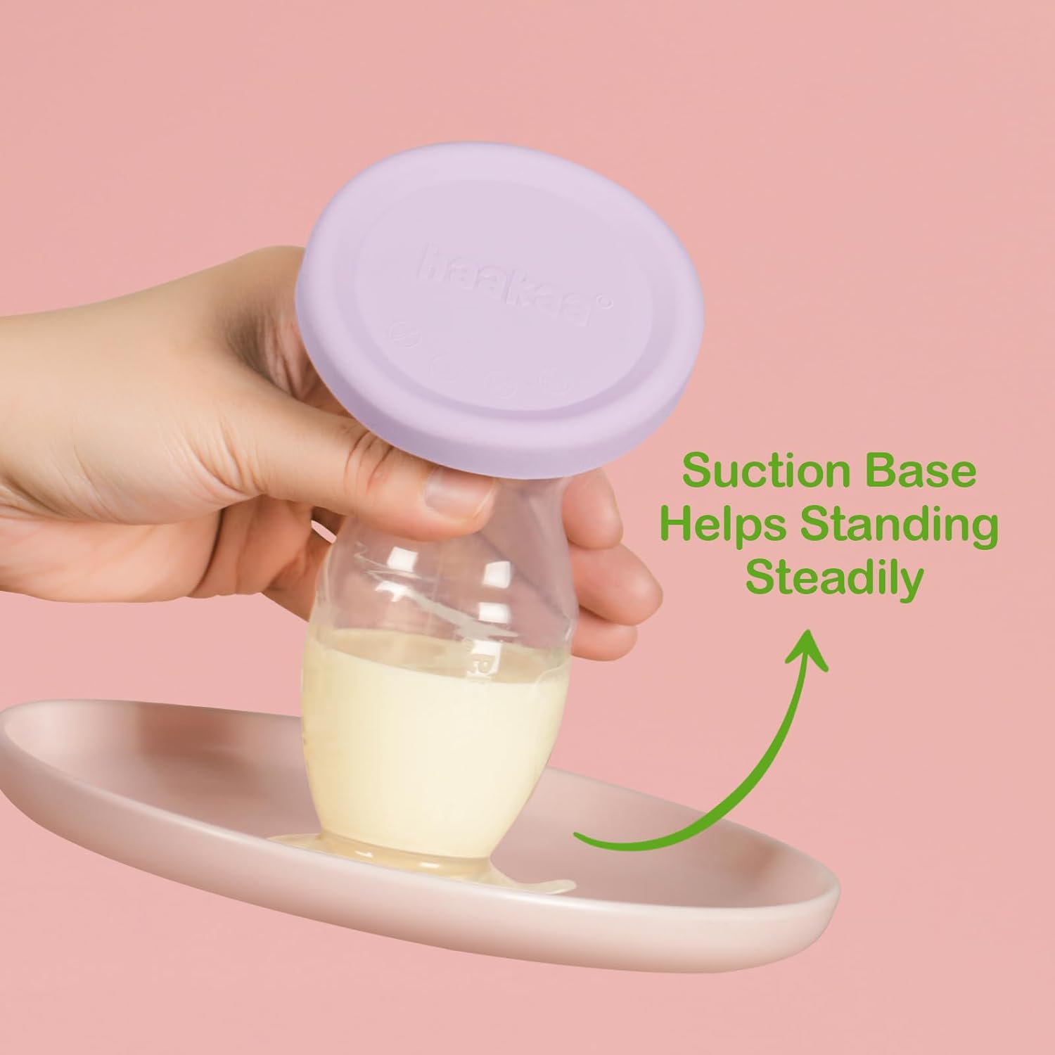 Haakaa Manual Breast Pump with Base 4 Fl Oz/100ml+Lid (Lavender), Gen.2 : Baby