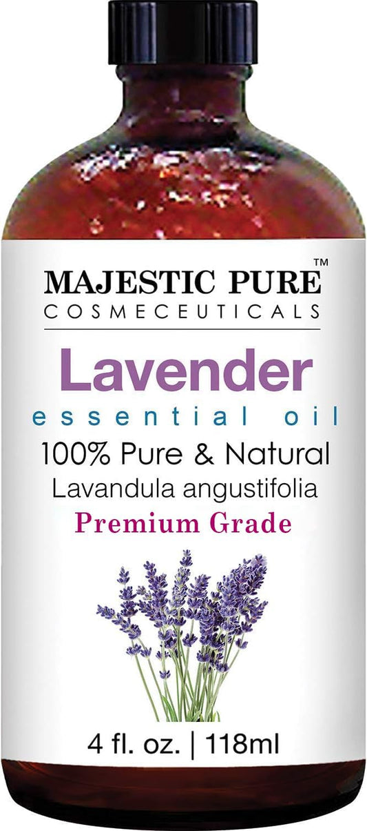 MAJESTIC PURE Lavender Essential Oil from Bulgaria, Premium Grade, Pure and Natural Premium Quality Oil, 4 Fl Oz