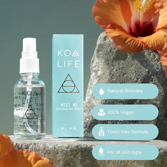 Koa Life Mist Me Rejuvenating Toner - Hydrating Facial Mist Spray, Anti-Aging Properties, Vegan, Witch Hazel, Eucalyptus Face Spray - 1 Fl Oz