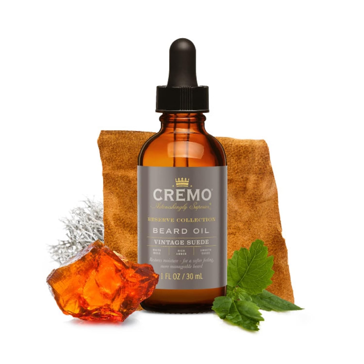 Cremo Beard Oil, Vintage Suede (Reserve Collection), 1 Fl Oz - Restore Natural Moisture and Soften Your Beard To Help Relieve Beard Itch : Beauty & Personal Care