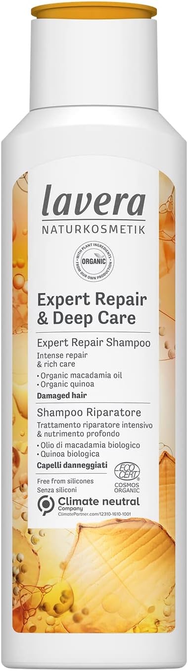 Lavera Shampoo Expert Repair And Deep Care • Expert Repair Shampoo • Hair Care • Natural Cosmetics • Vegan • Certified • 250Ml