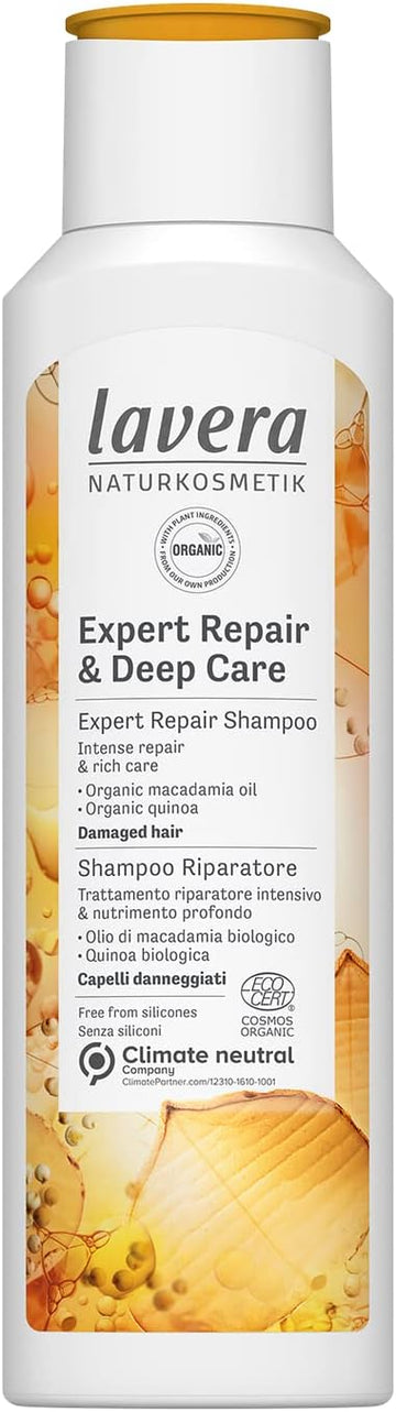 Lavera Shampoo Expert Repair And Deep Care • Expert Repair Shampoo • Hair Care • Natural Cosmetics • Vegan • Certified • 250Ml