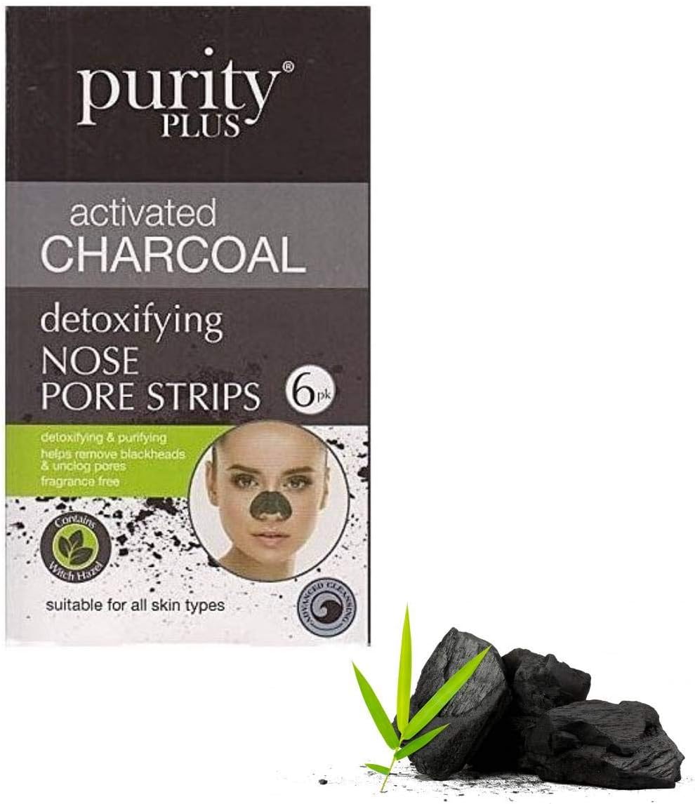 Purity Plus Activated Charcoal Detoxifying Nose Pore Strips (6)