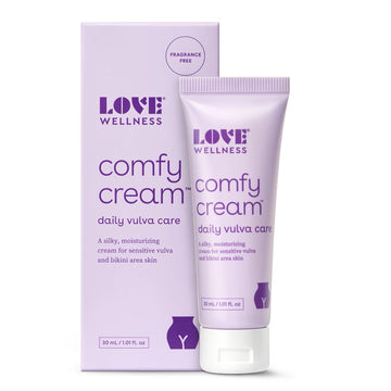 Love Wellness Vulva Moisturizer Comfy Cream | Daily Care For Dryness & Sensitive Vulva | Non-Irritating & Fragrance-Free | Intimate Feminine Hygiene Products For Women | 1.01 Oz