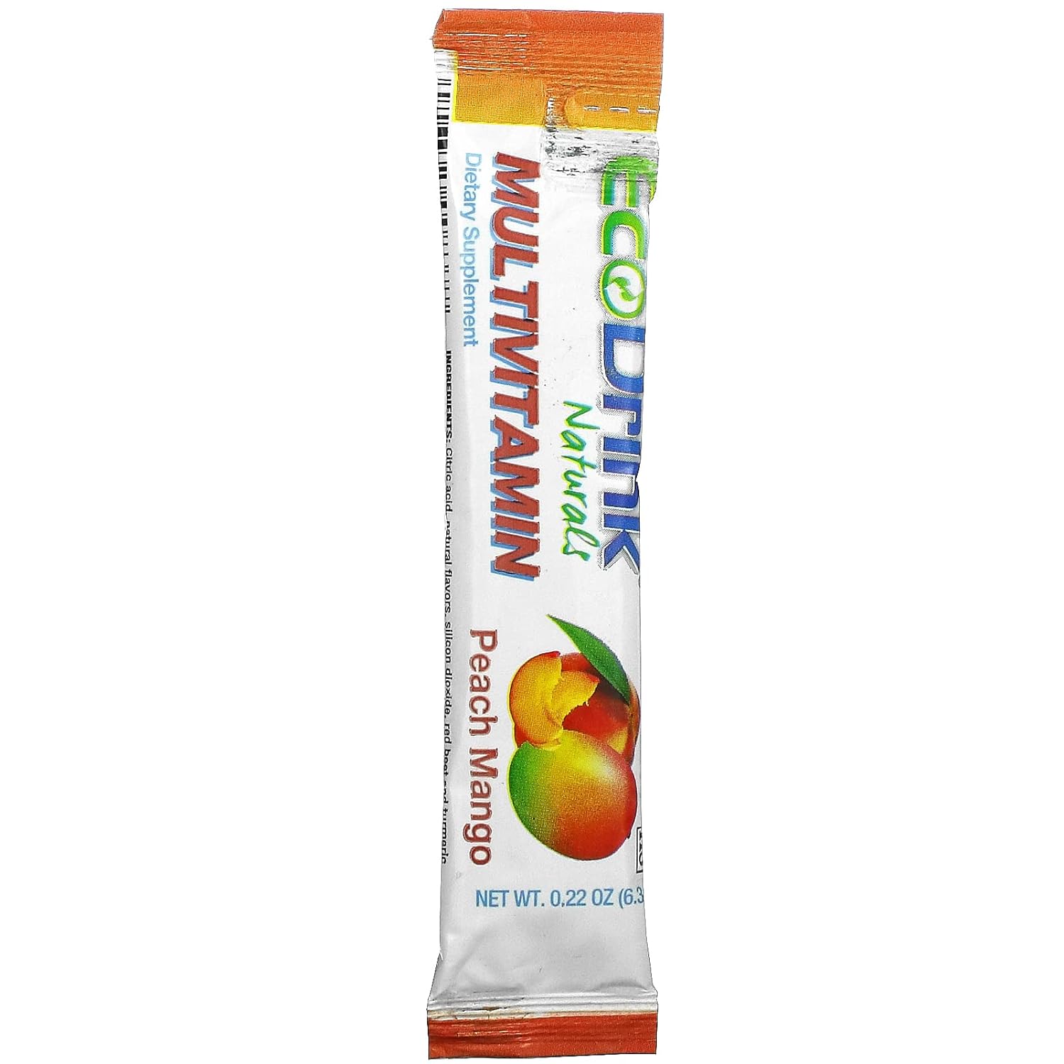 Lily Of The Desert EcoDrink Multivitamin Energy Powder Drink Mix - Electrolytes Antioxidants Nutrients - Sugar and Caffeine Free - Peach Mango Flavor Powder, 24 Packets