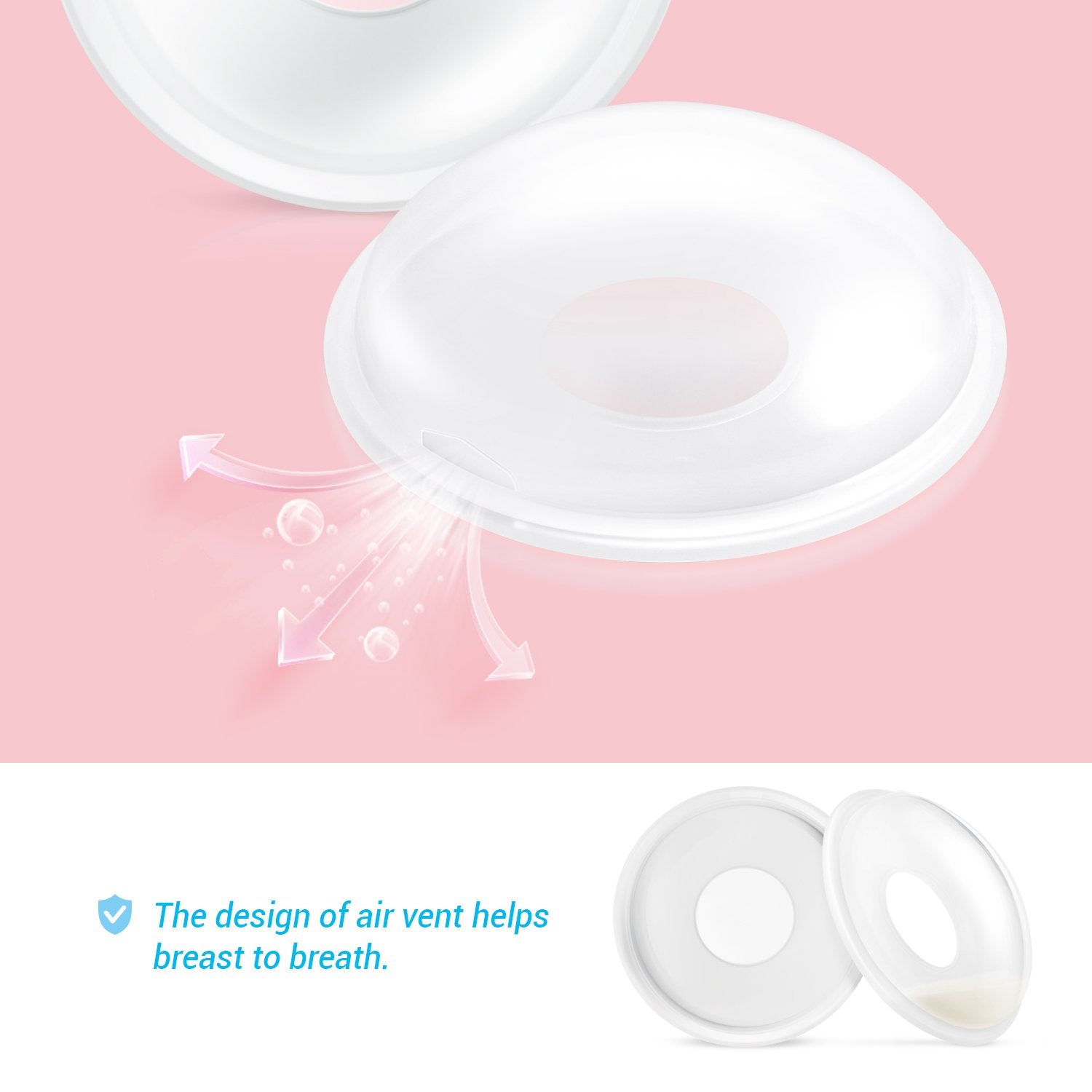 Breast Shells, Nursing Cups, Milk Saver, Protect Sore Nipples for Breastfeeding, Collect Breastmilk Leaks for Nursing Moms, Soft and Flexible Silicone Material, Reusable, 2-Pack : Baby