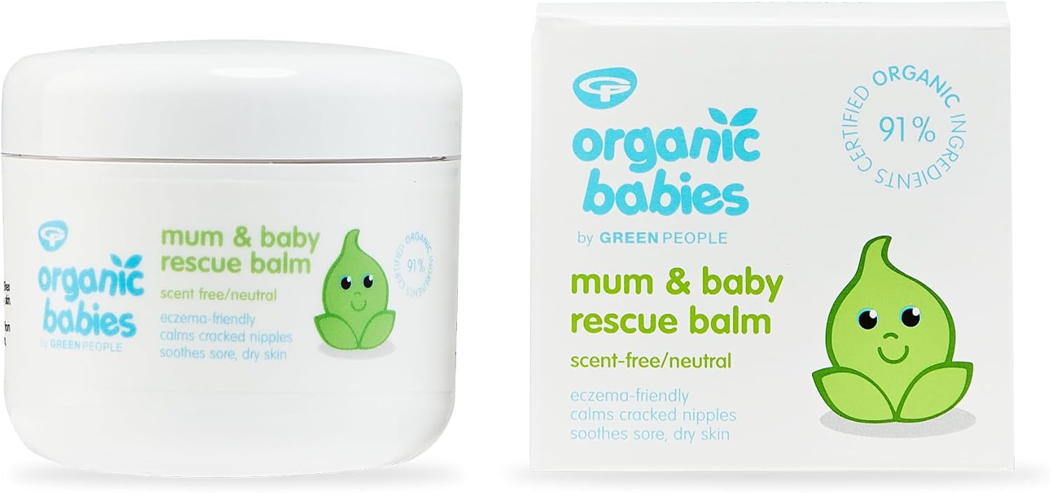 Green People Organic Babies Mum & Baby Rescue Balm - Natural & Organic - Eczema-Friendly - Scent-Free, 100Ml