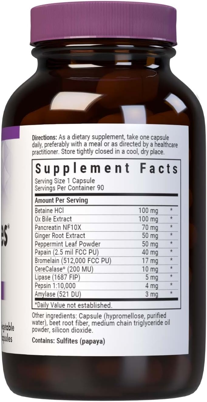 Bluebonnet Nutrition Power-Zymes, Protein Digestive Support*, Soy-Free, Gluten-Free, Dairy-Free, 90 Vegetable Capsules, 90 Servings : Health & Household