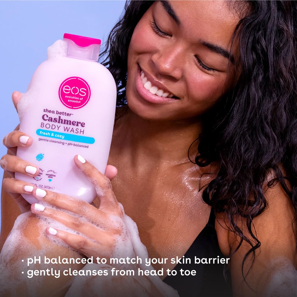Eos Shea Better Cashmere Body Wash, Fresh & Cozy, Moisturizing, Ph Balanced Body Wash, Creamy Gel Formula, Paraben & Phthalate Free, Sensitive Skin, 16 Fl Oz : Beauty & Personal Care