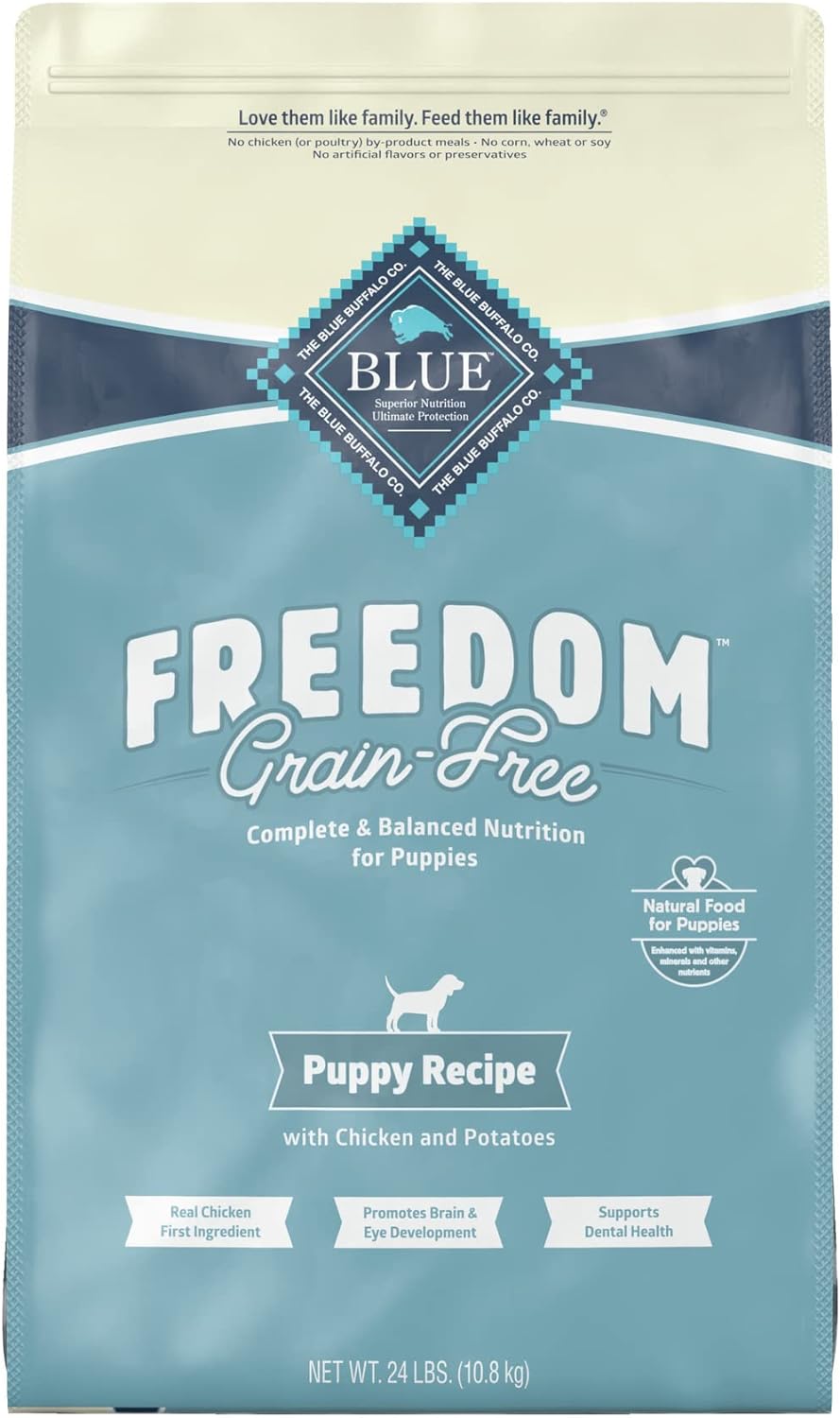 Blue Buffalo Freedom Grain Free Natural Puppy Dry Dog Food, Chicken 24-lb