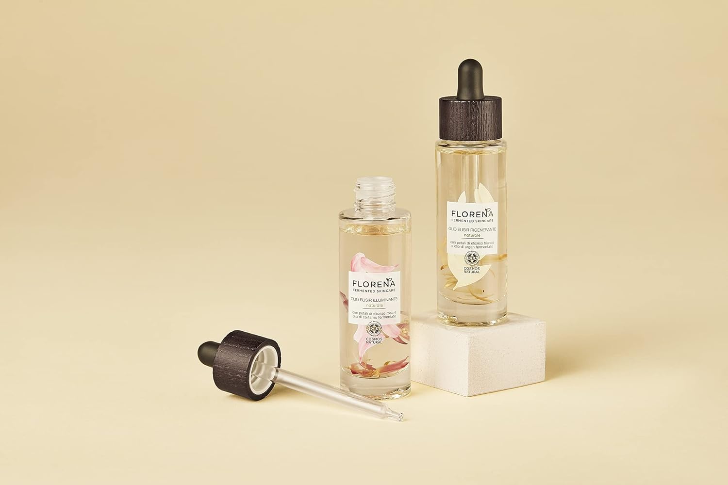 Florena Fermented Skincare Natural Regenerating Elisir Oil, Face Oil With White Elyra Petals & Fermented Organic Argan Oil, Vegan Face Moisturizing Oil, 30Ml