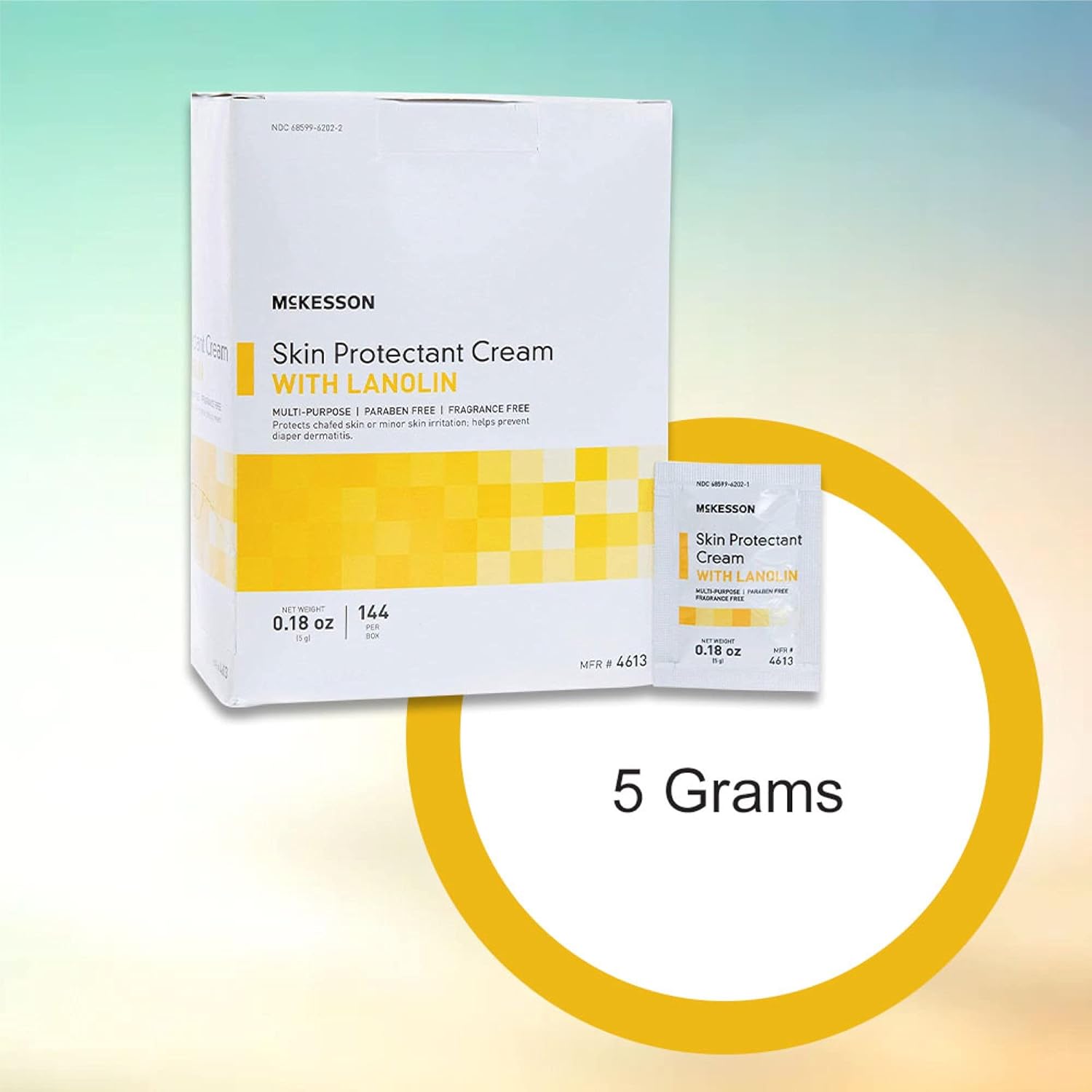 McKesson Skin Protectant Cream with Lanolin, Paraben and Fragrance Free, Unscented, Individual Packet, 5 g, 288 Count : Health & Household