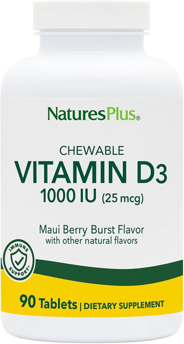 Nature'S Plus - Adult'S Chewable Vitamin D3 1000 Iu - Maui Berry Burst Flavor, 90 Count