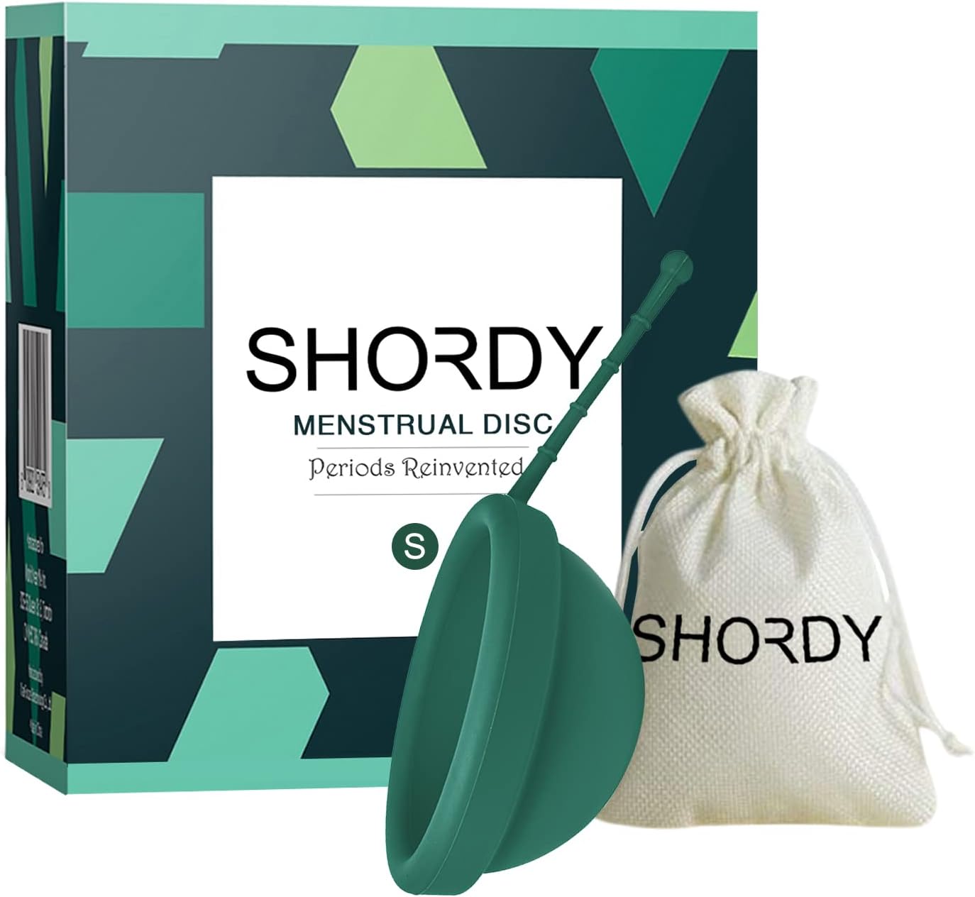 SHORDY Reusable Menstrual Disc (Small), 100% Medical-Grade Silicone, Flexible & Leak-Free Period Disc, Eco Friendly Feminine Hygiene & Care | Tampons, Pads & Cups Alternative (Green)