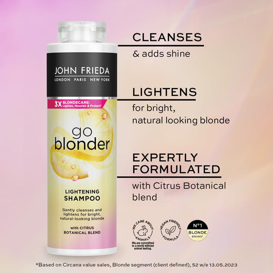 John Frieda Go Blonder Lightening Shampoo & Conditioner & Controlled Lightening Spray: For Blonde Hair, 2X500 Ml, 1X100Ml