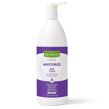 Medline Remedy Clinical Skin Cream, Nourishing Formula For Dry Skin, 32 Oz. Pump Bottle
