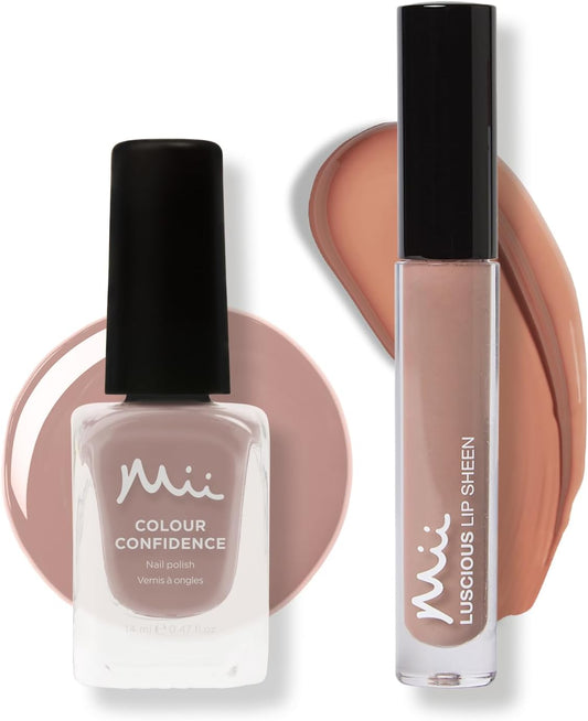 Mii Cosmetics Gloss + Glam Lip Gloss And Nail Polish Duo Gift Set, Beauty Kit, Hydrating Lipgloss And Long-Lasting Nail Polish, Perfect Makeup Gift Set For Women, Pamper + Big Tease